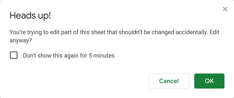 Cách khóa các ô trong Google Sheets 